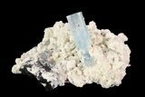 Aquamarine Crystal on Feldspar - Namibia #93694-1